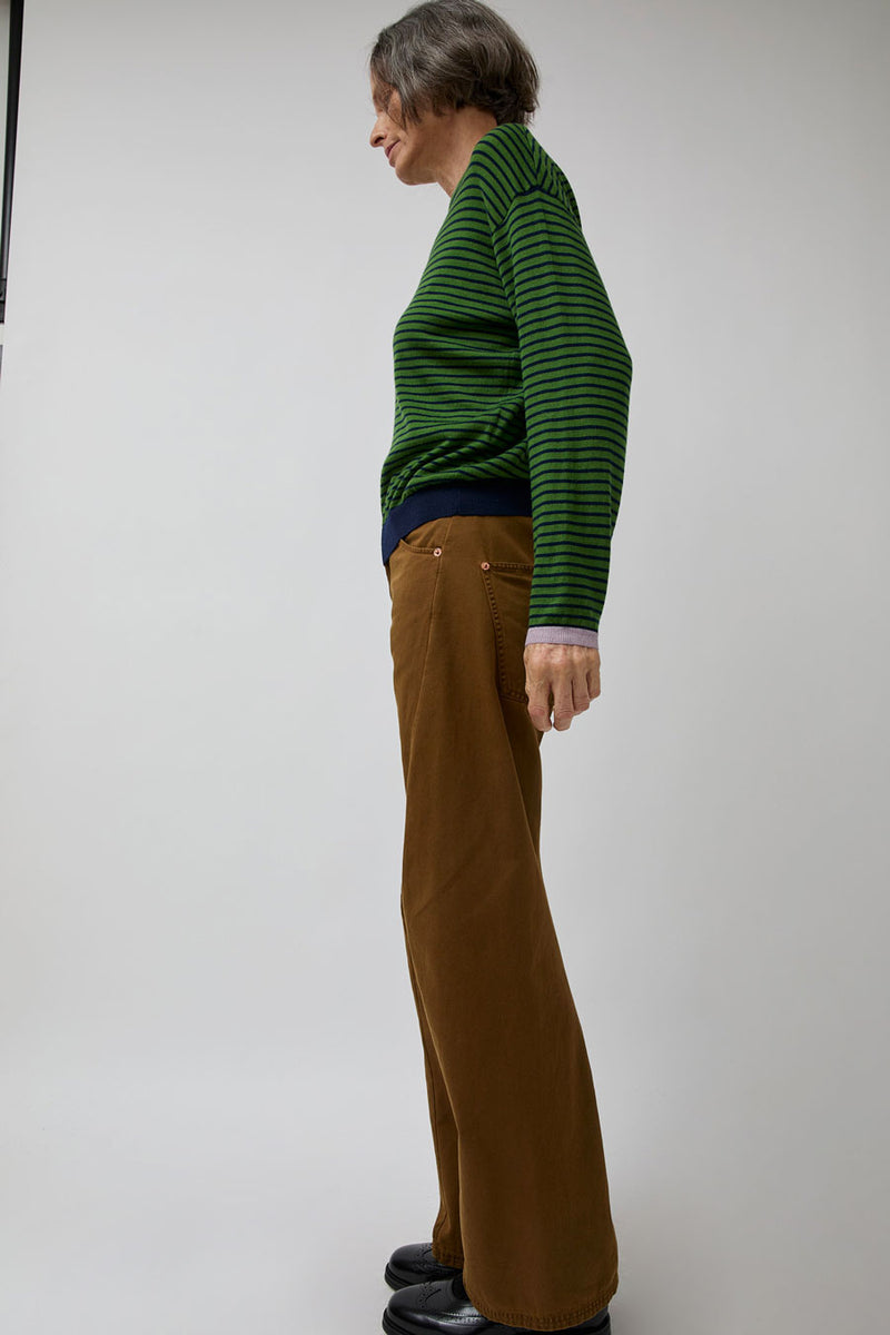 Rue Blanche Merino Stripe Sweater in Gazon/Marine/Mauve