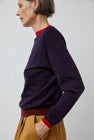 Rue Blanche Merino Stripe Sweater in Marine/Brule/Rouge