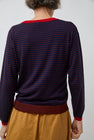 Rue Blanche Merino Stripe Sweater in Marine/Brule/Rouge