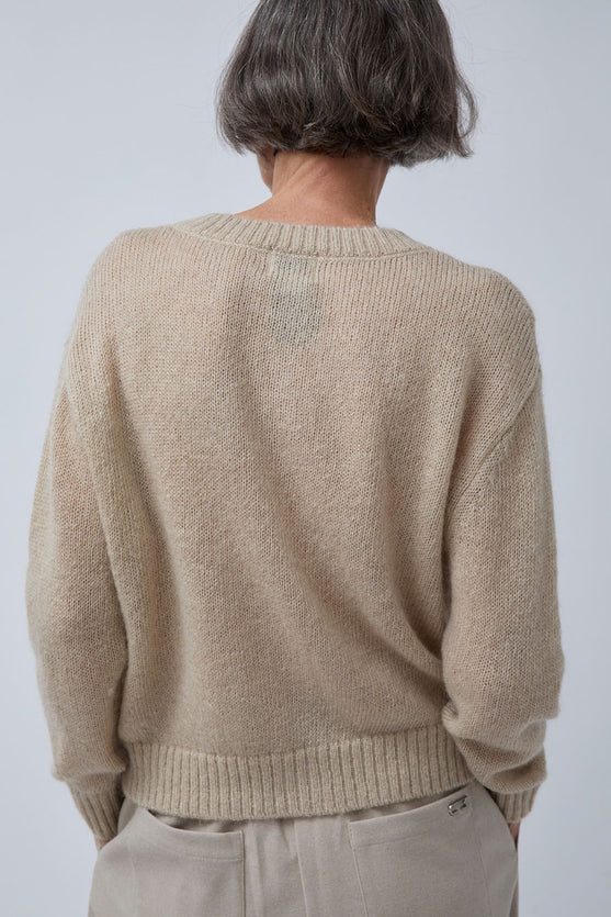 Rue Blanche Mowool Cardi in Avoine