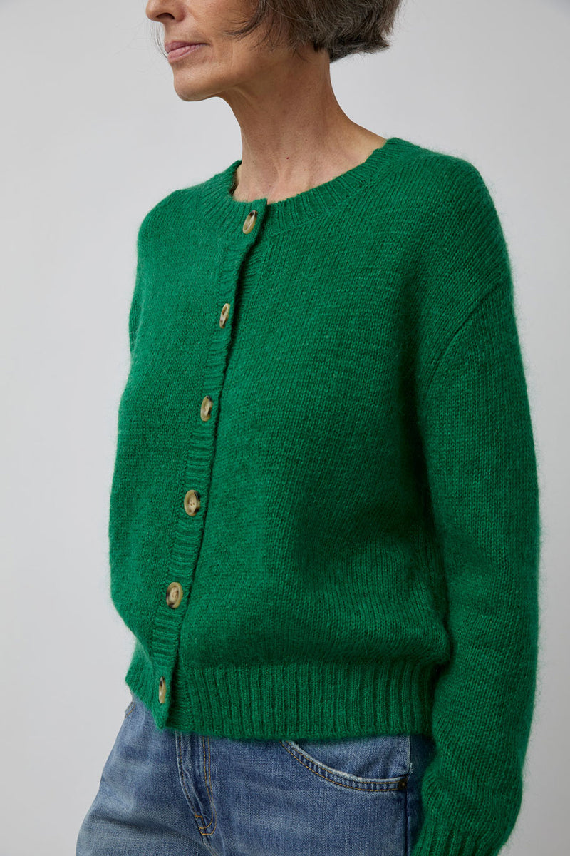 Rue Blanche Mowool Cardi in Emeraude