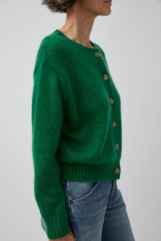 Rue Blanche Mowool Cardi in Emeraude