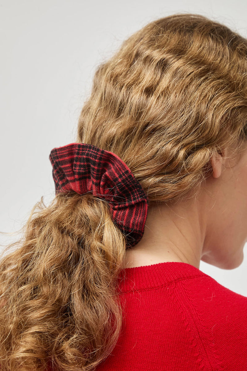 Rue Blanche Scrunchie in Red Plaid