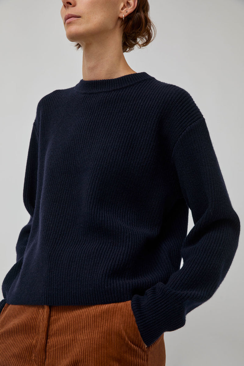 Rue De Tokyo Karli Crewneck Sweater in Navy