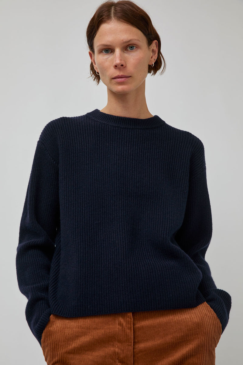 Rue De Tokyo Karli Crewneck Sweater in Navy