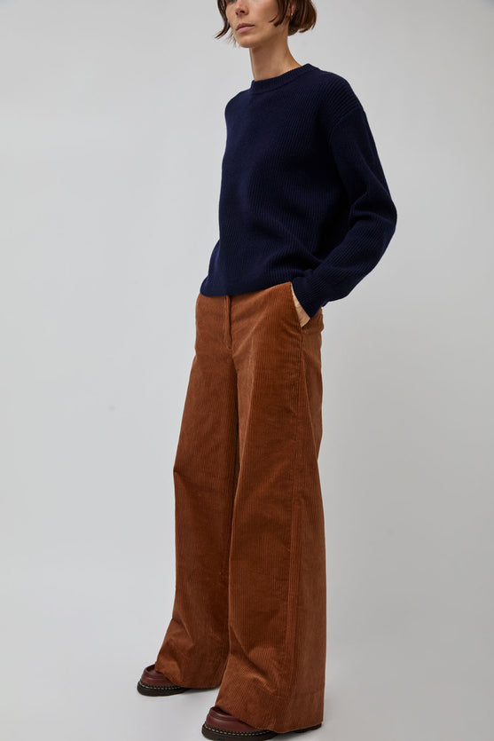 Rue De Tokyo Philly Trousers In Golden Brown Corduroy