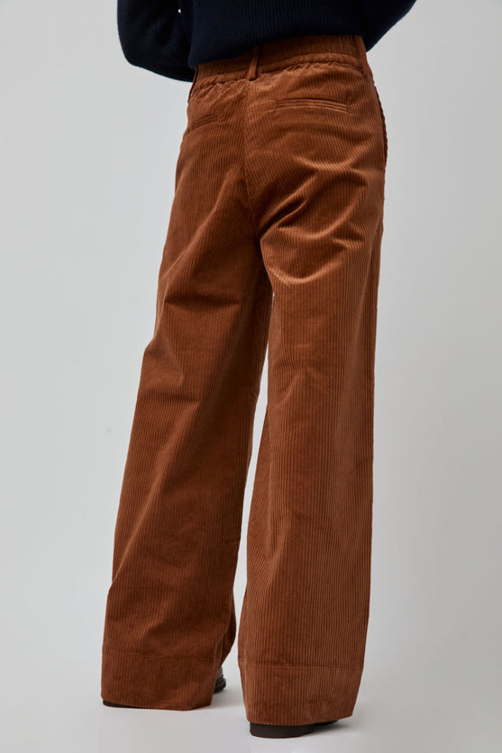 Rue De Tokyo Philly Trousers In Golden Brown Corduroy