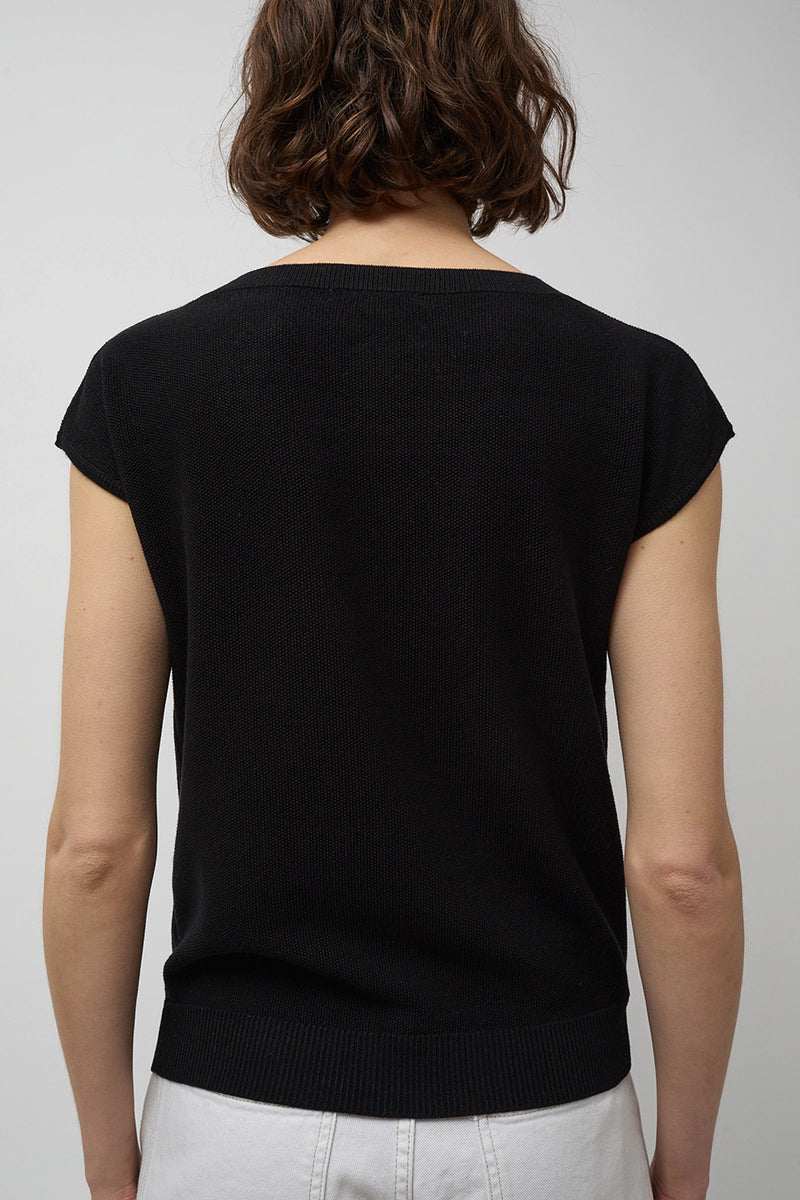 Rue Blanche Bees Short Sleeve Top in Black