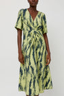 No.6 Rory Dress in Lemon and Navy Brushstroke