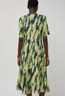 No.6 Rory Dress in Lemon and Navy Brushstroke