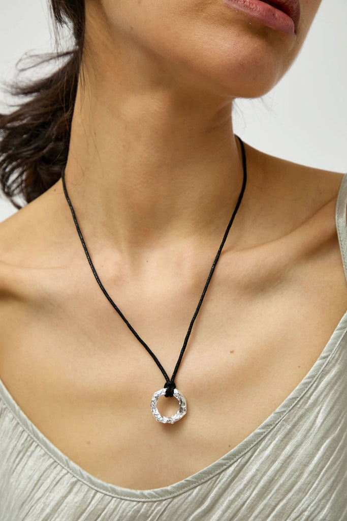 Saskia Diez Crushed Pendant in Black and Silver – No.6 Store