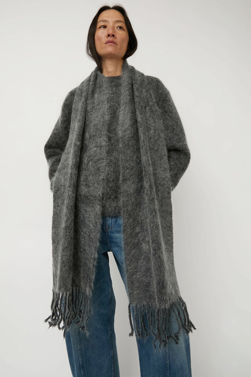 Sayaka Davis Brushed Mohair Scarf in Charcoal