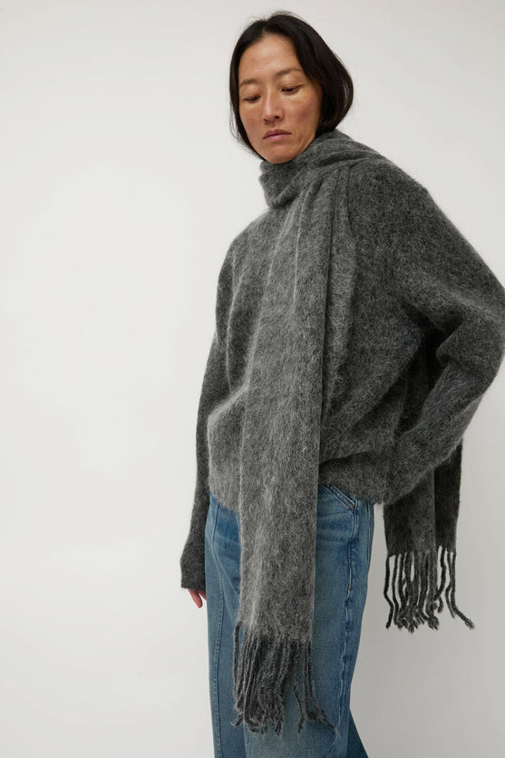 Sayaka Davis Brushed Mohair Scarf in Charcoal