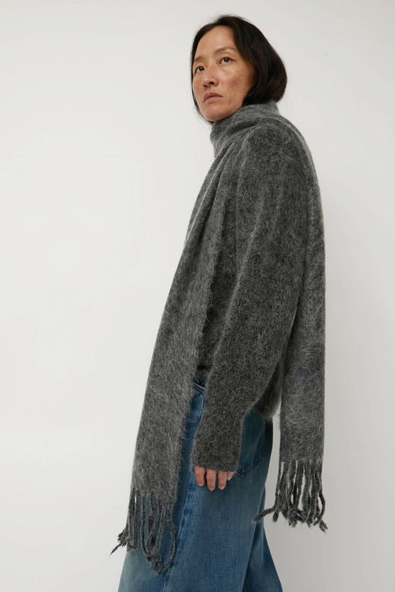 Sayaka Davis Brushed Mohair Scarf in Charcoal