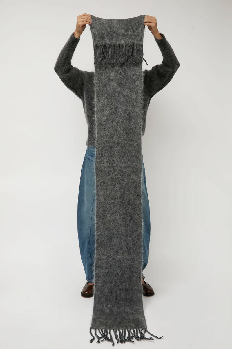 Sayaka Davis Brushed Mohair Scarf in Charcoal