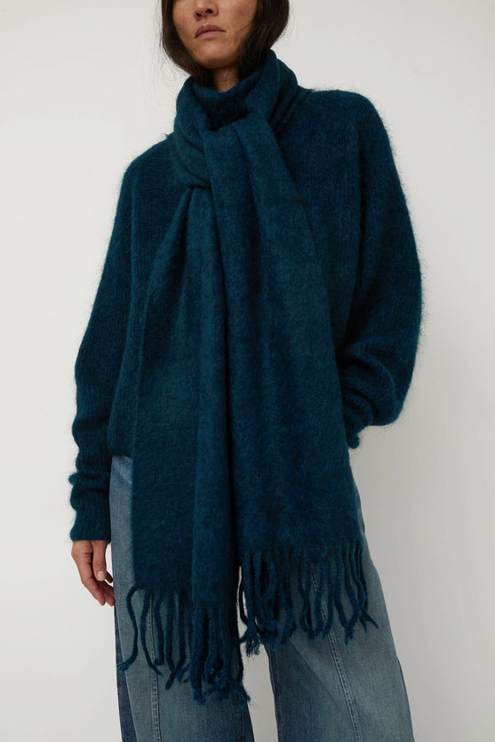 Sayaka Davis Brushed Mohair Scarf in Midnight Blue