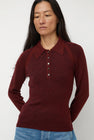 Sayaka Davis Combo Ribbed Polo in Rust and Navy