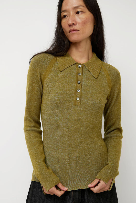 Sayaka Davis Combo Ribbed Polo in Pickle and Sky Blue