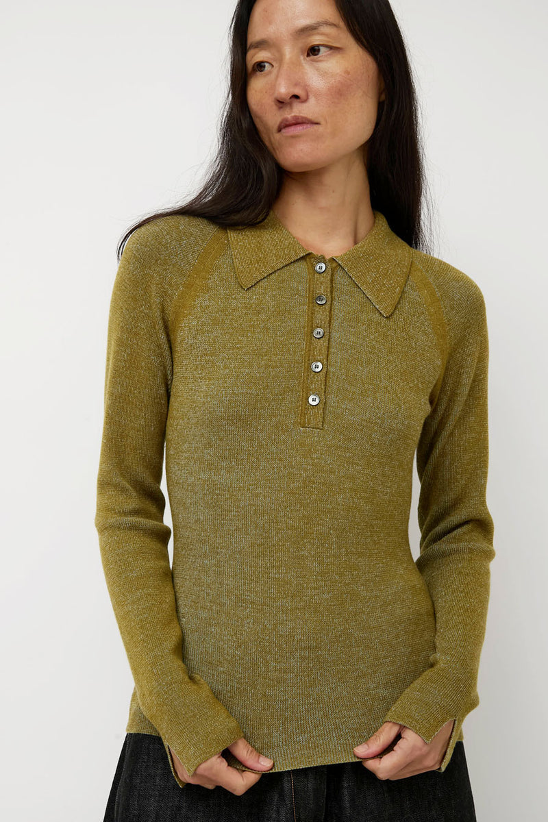 Sayaka Davis Combo Ribbed Polo in Pickle and Sky Blue