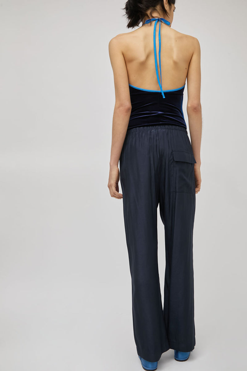 Simone Wild Belle Sport Bodysuit in Navy Velvet and Blue Ribbon