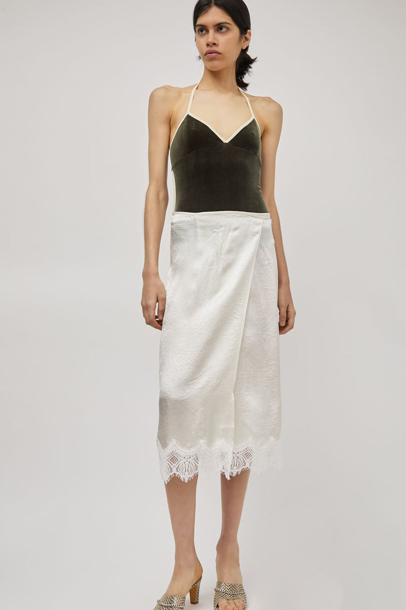 Simone Wild Belle Sport Bodysuit in Olive Velvet and Lemon Ribbon