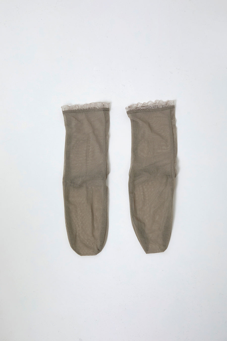 Simone Wild Mesh Frill Ankle Socks in Fango