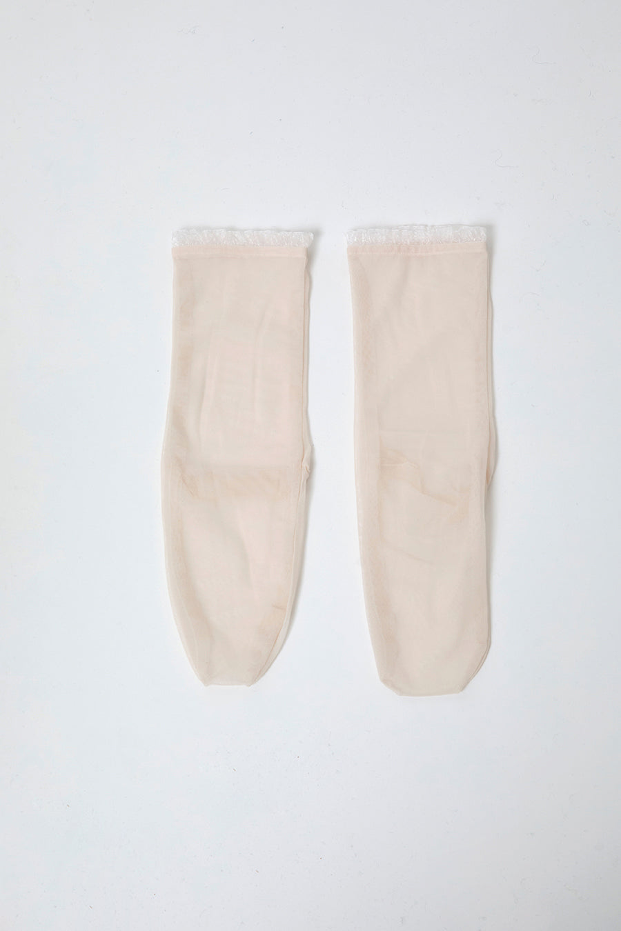 Simone Wild Mesh Frill Ankle Socks in Silk