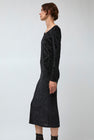 Simone Wild Rose Devore Long Sleeve Dress in Black