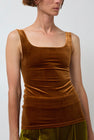 Simone Wild Velvet Singlet in Gold