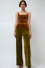 Simone Wild Velvet Topstitched Pants in Pear