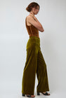 Simone Wild Velvet Topstitched Pants in Pear