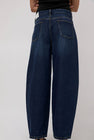St. Agni Mid Rise Ballon Jeans in Dark Indigo