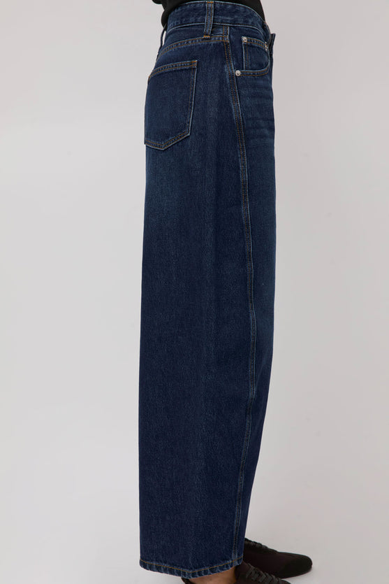 St. Agni Mid Rise Ballon Jeans in Dark Indigo