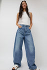 St. Agni Mid Rise Balloon Jeans in 90s Blue