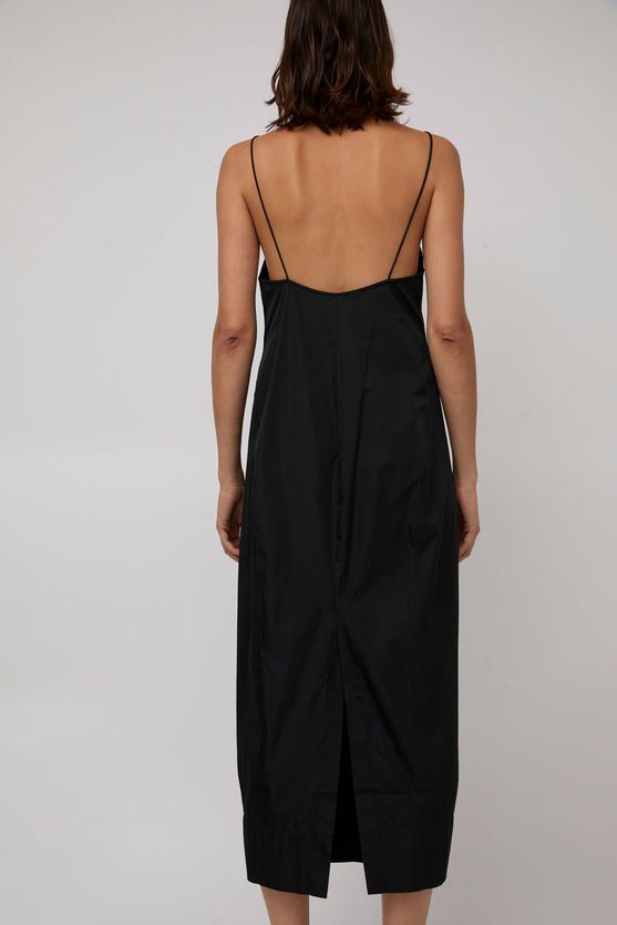 St. Agni Paper Taffeta Cocoon Dress in Black