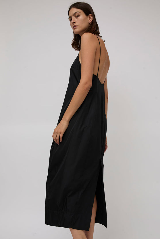 St. Agni Paper Taffeta Cocoon Dress in Black