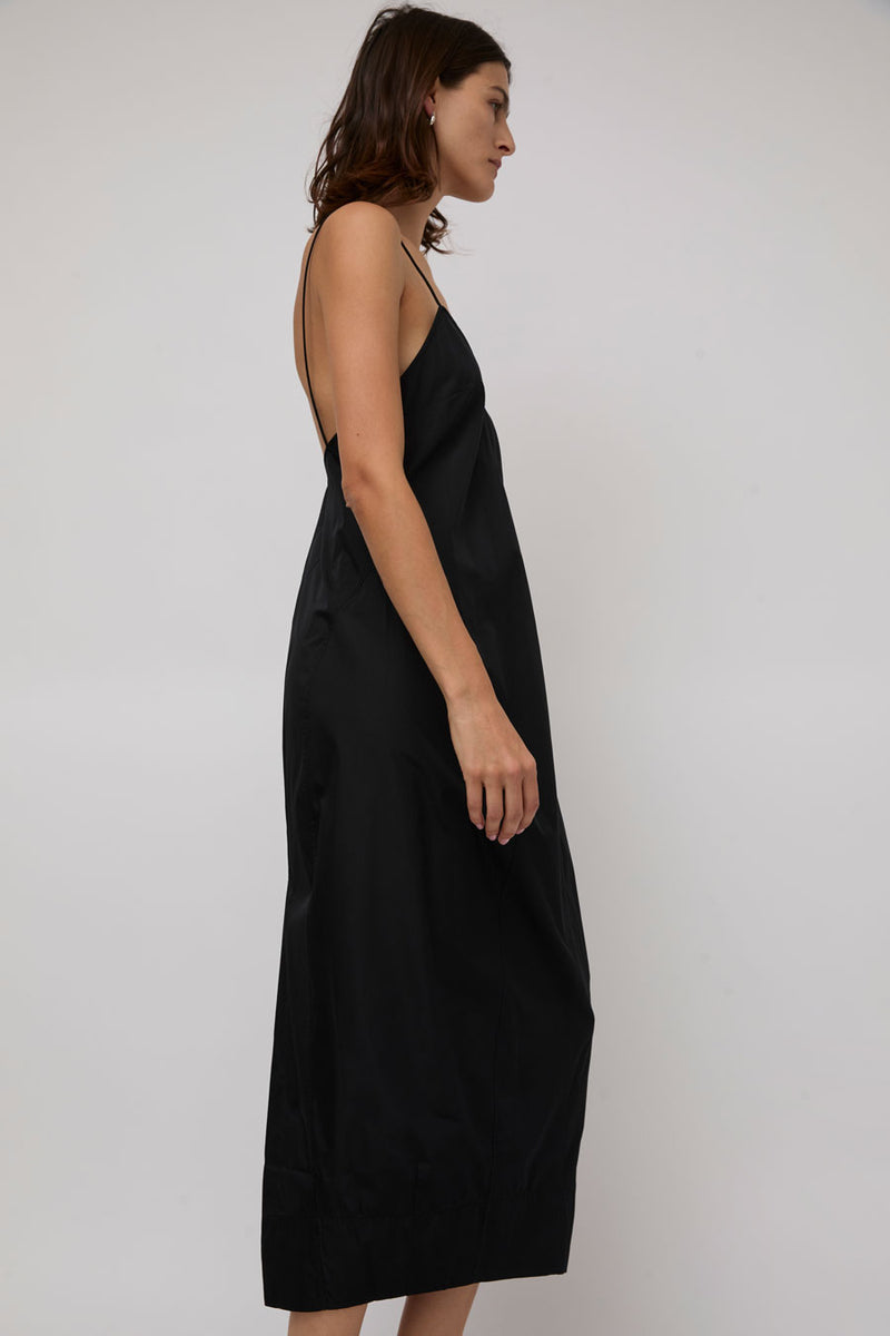 St. Agni Paper Taffeta Cocoon Dress in Black