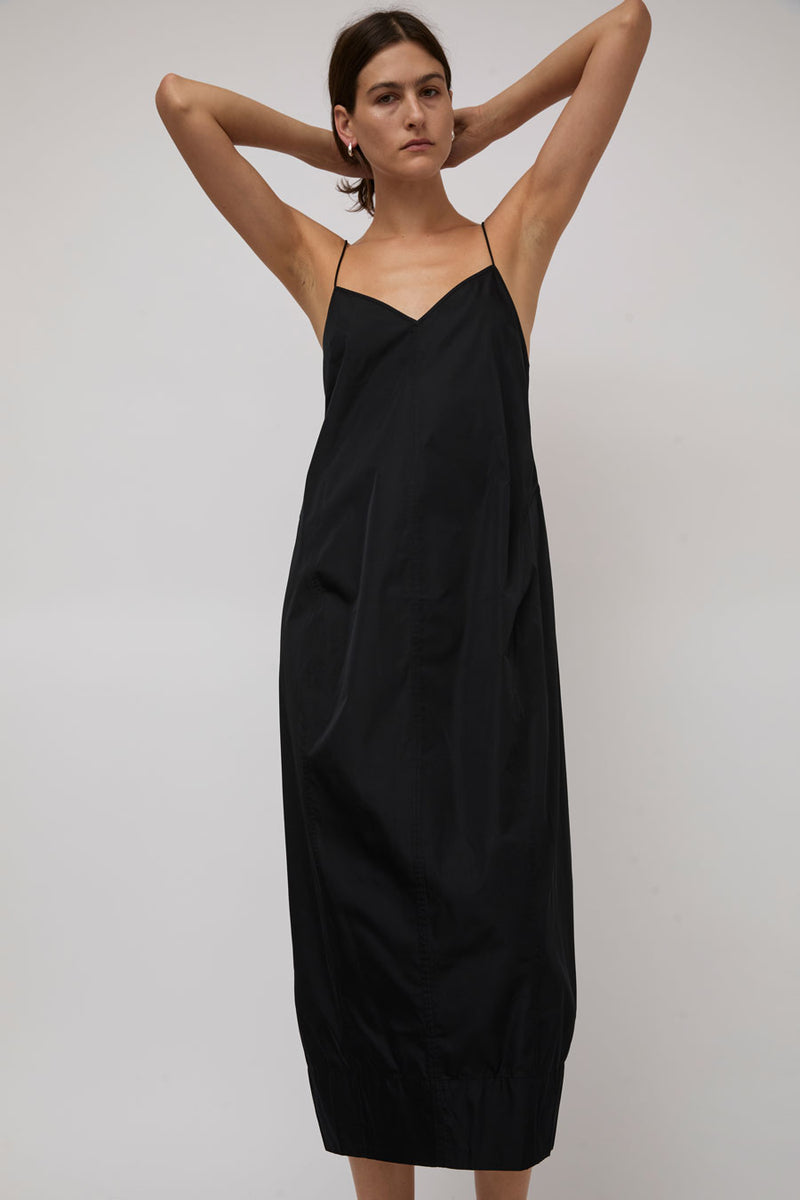 St. Agni Paper Taffeta Cocoon Dress in Black