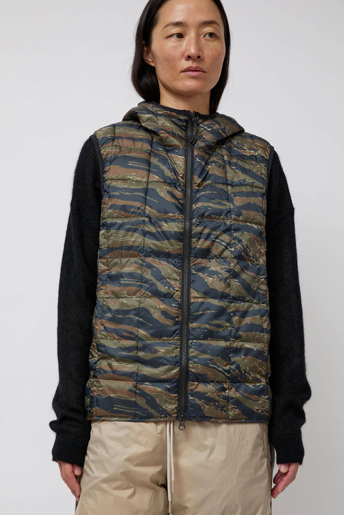 TAION Hooded W-Zip Down Vest in Tiger Stripe – No.6 Store TAION Hooded W-Zip Down Vest in Tiger Stripe – No.6 Store