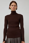 TONYWACK Slim-Fit Ribbed Turtleneck in Brown