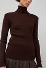 TONYWACK Slim-Fit Ribbed Turtleneck in Brown