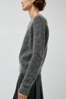 TONYWACK Wool and Mohair Cardigan in Melange Grey