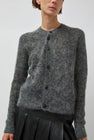 TONYWACK Wool and Mohair Cardigan in Melange Grey