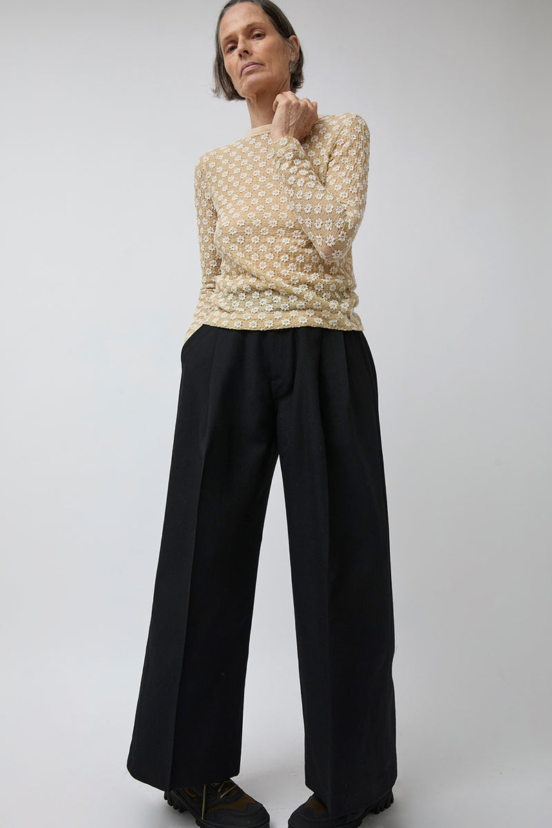 Tanaka Flower Long Sleeve Tee in Cream