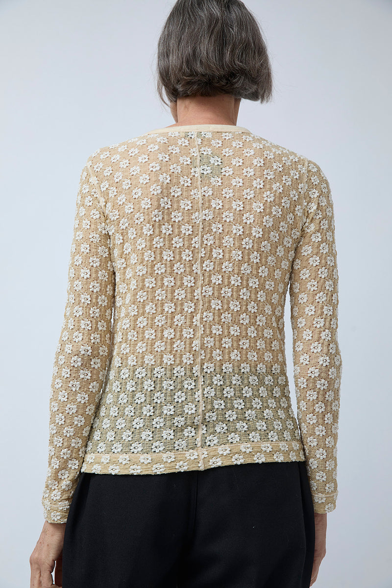 Tanaka Flower Long Sleeve Tee in Cream