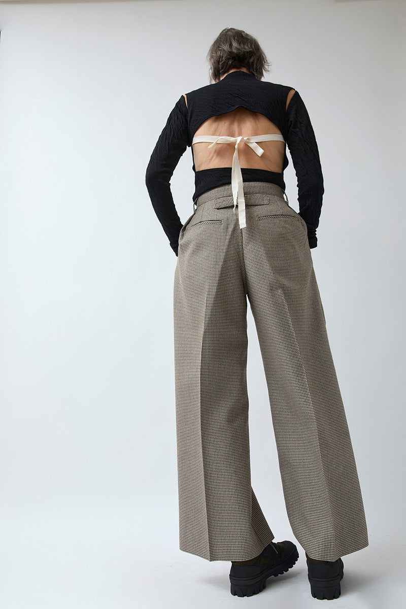 Tanaka Hakama Trousers in Micro Check