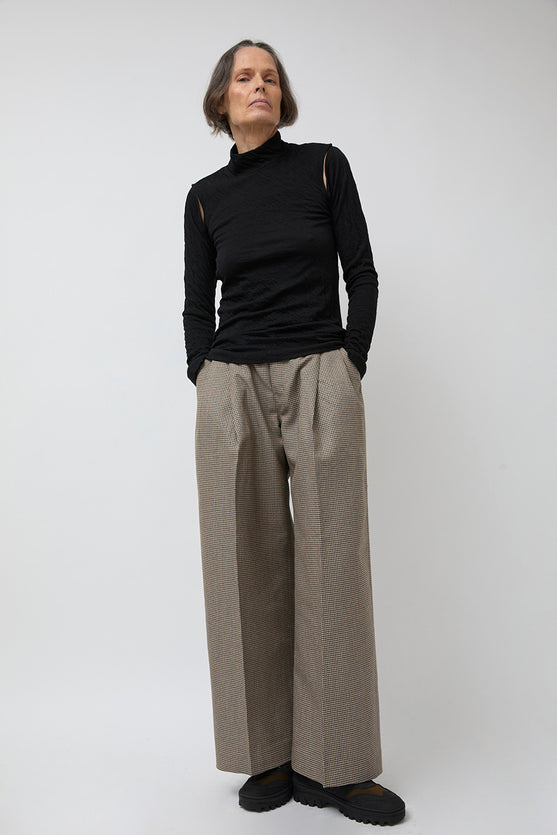 Tanaka High Neck Jersey Top in Black