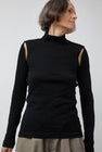 Tanaka High Neck Jersey Top in Black
