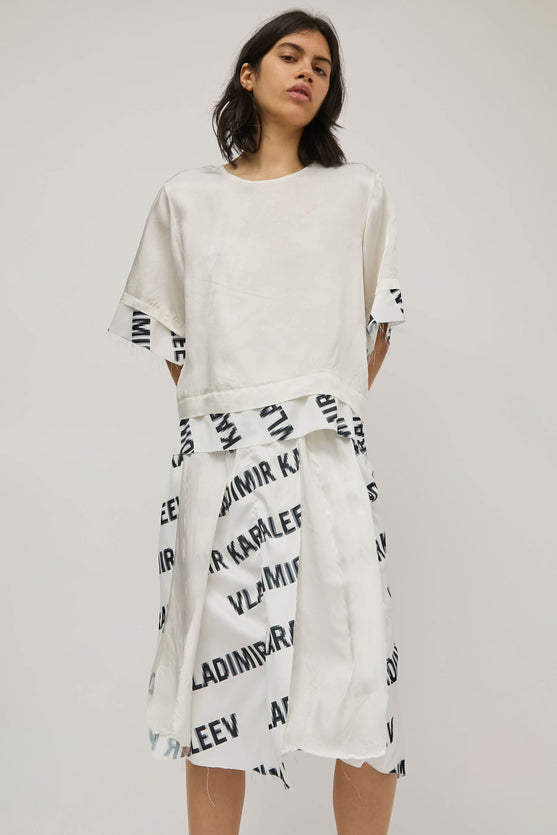 Vladimir Karaleev Layer Tee in Logo Print