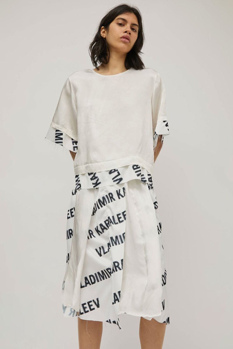 Vladimir Karaleev Layer Tee in Logo Print